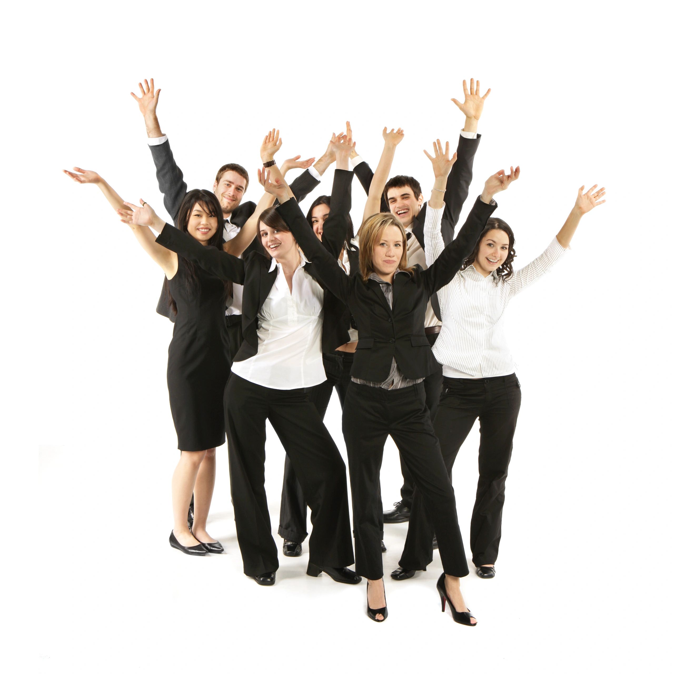 Happy group attendee portrait